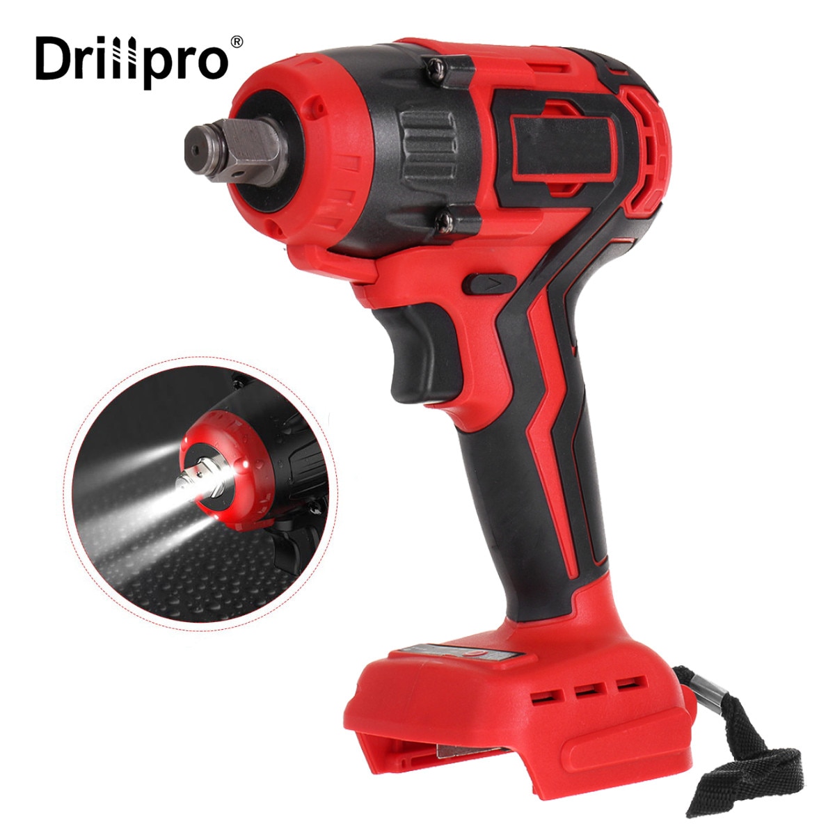 Drillpro Cordless Electric Screwdriver 18V Brushless Impact Wrench Rechargable Drill Driver Hammer with Light for Makita Battery
