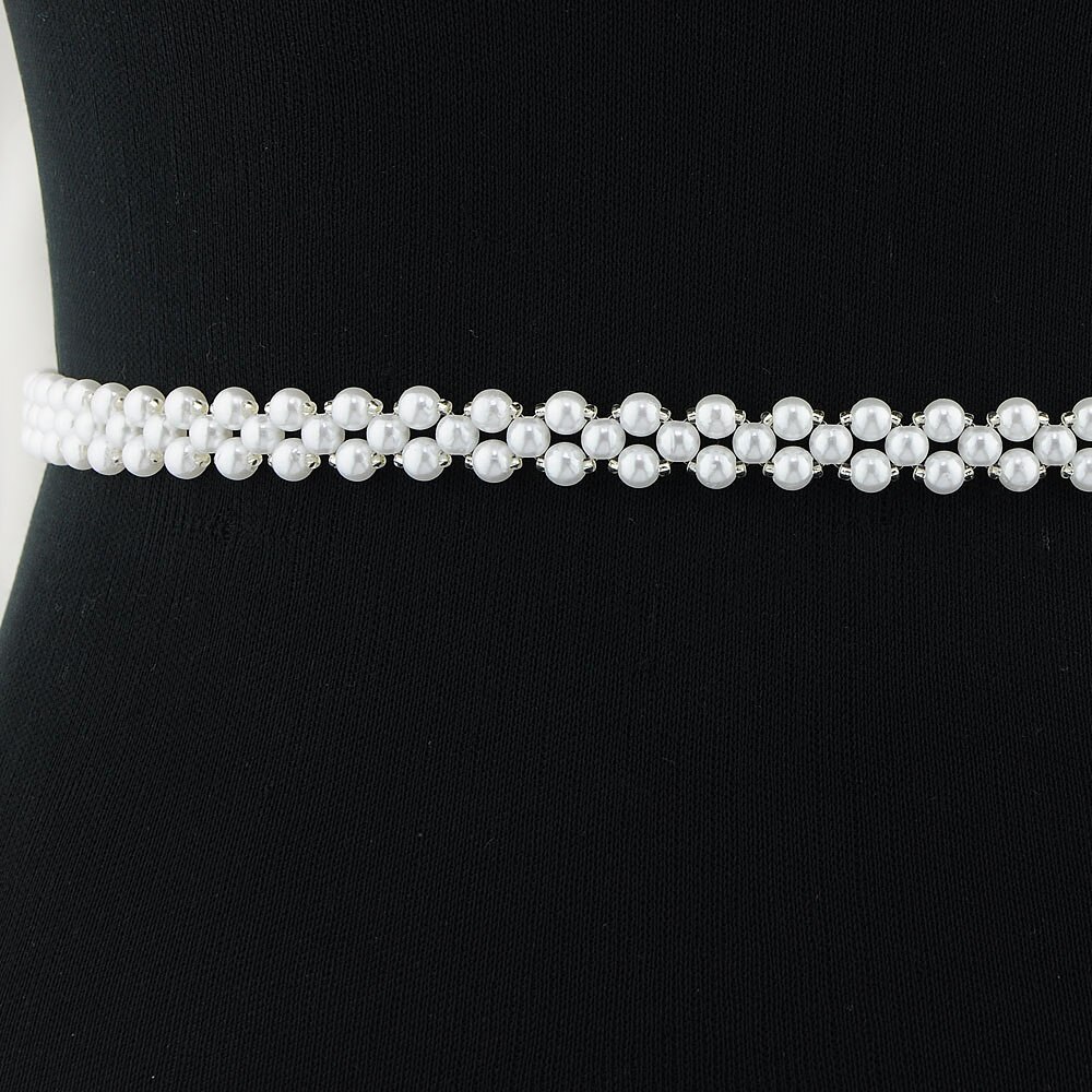 ZMS34 Pearl Belt Wedding Dress Belt Bridal Belt We... Grandado