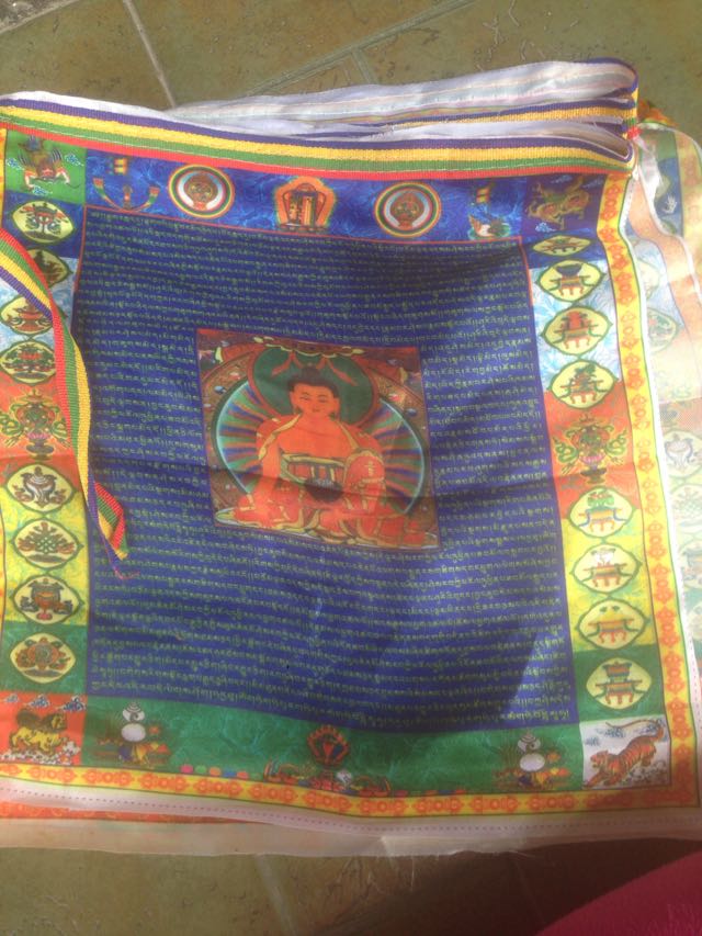 Tibetan Buddhist prayer flags,Sutra streamer,contain 10 flags,Tibet style decorative flag,a total of 3meters, clear pattern