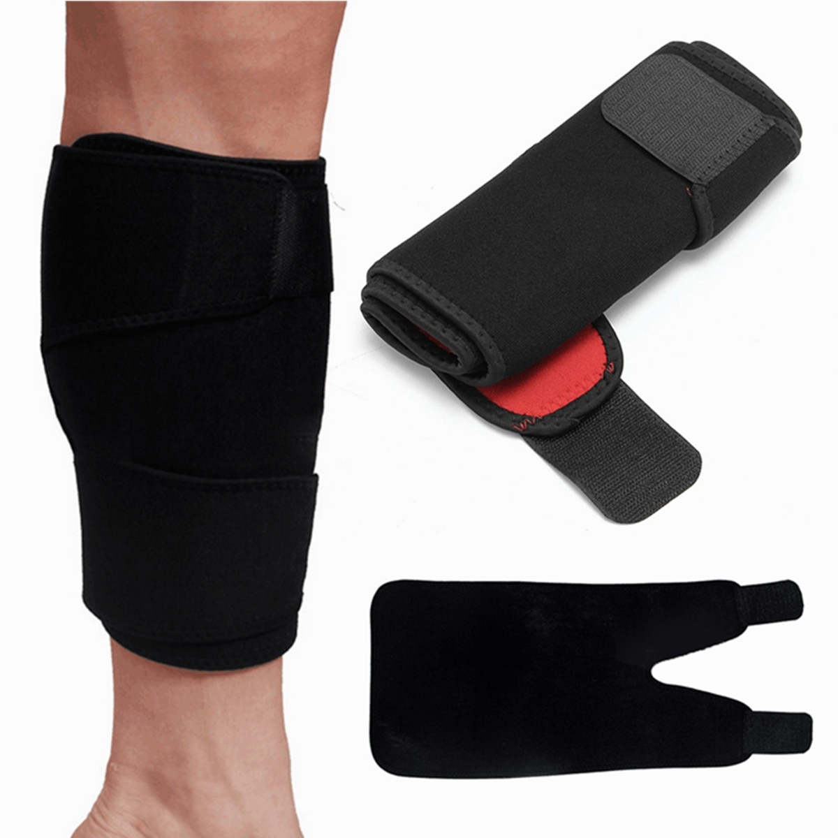 Neoprene vitela apoio canela esportes de segurança ajustável joelho bezerro apoio compressão caneleiras guarda meias protetor de proteção de canela