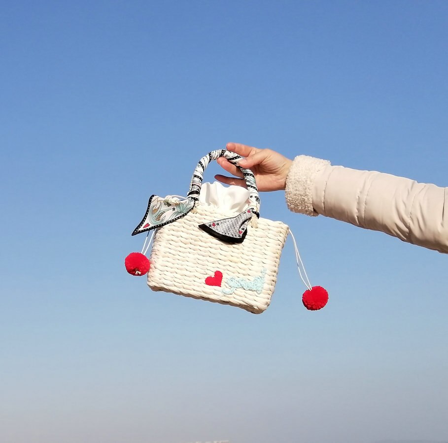 Zomer borduurwerk dames handtas dieren stro schoudertas flamingo's bohemian dames strandtassen dame geweven handtas