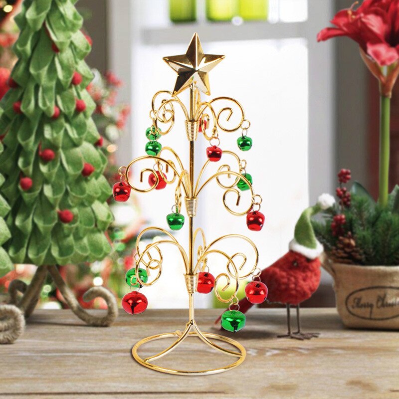 Christmas Decorations Wrought Iron Mini Christmas Tree 28cm Desktop Simulation Christmas Tree: 1