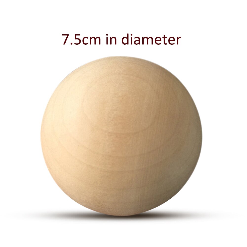 Solid Wooden Round Ball Manual DIY Accessories Wooden Colorful Big Painted Ball Decoration: 7.5cm