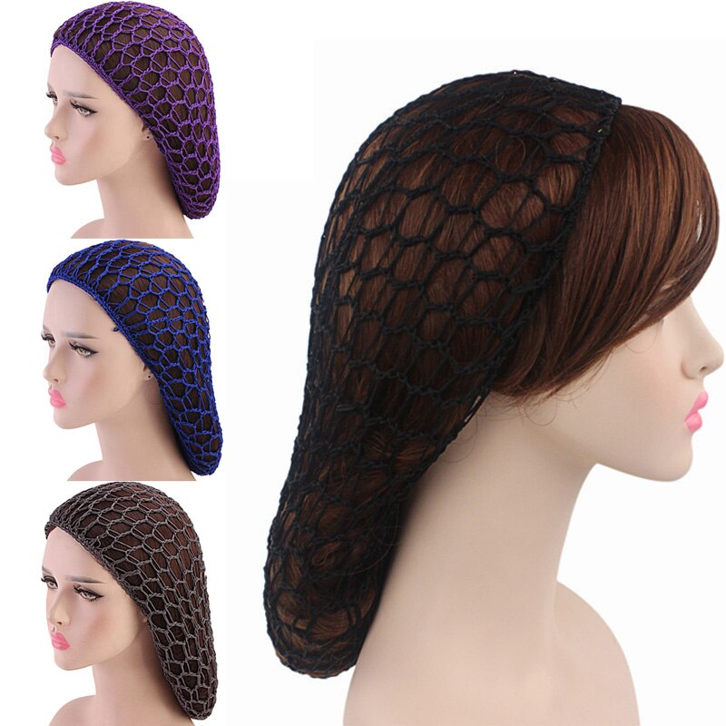 Women Ladies Soft Rayon Snood Hair Net Handmade Crocheted Hair Nets Mesh Breathable Hair Styling Hat Hatnight Cap Cheveux Femme