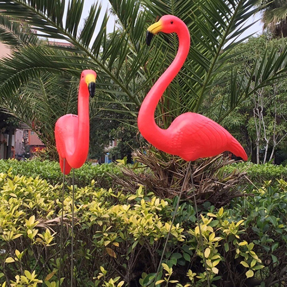 2Pcs Lifelike Artificial Red Flamingo Ornament Home Garden Lawn Decoration Christmas Party Balcony Decoration