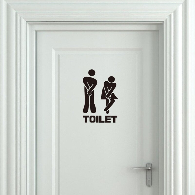 1PC Sticker Leuke Wc Sticker Verwijderbare Leuke Man Vrouw Washroom Wc WC Sticker Familie DIY Decor Handig En Praktisch