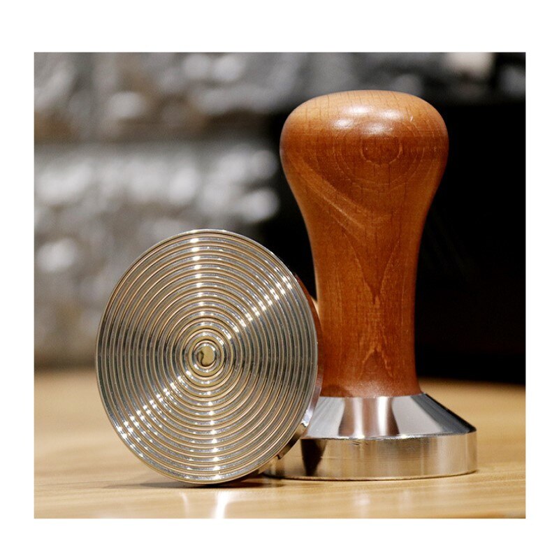 Stainless steel tamped coffee machine handmade wooden handle coffee dust hammer coffee coffee machine tool accessories