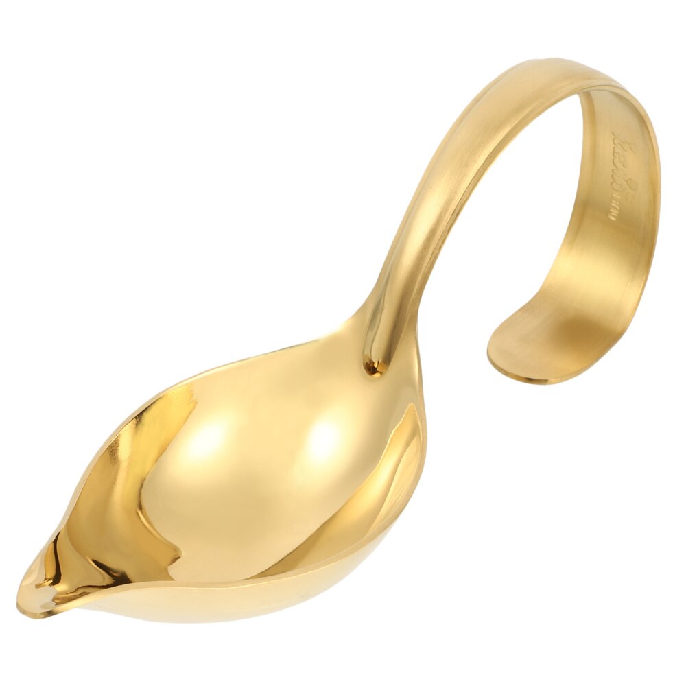 Thickened 304 stainless steel Small Soup Ladle Saucier Spoons Stainless Steel Sauce Drizzle Spoon with Spout: Default Title
