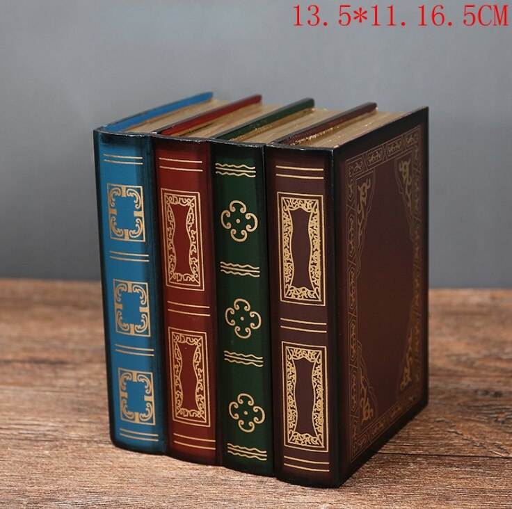 Europese Retro Opbergdoos Boek Vorm Opbergdoos Nep Boek Houten Sieraden Box Office Decoratie Secret Item Opbergdoos: Small B