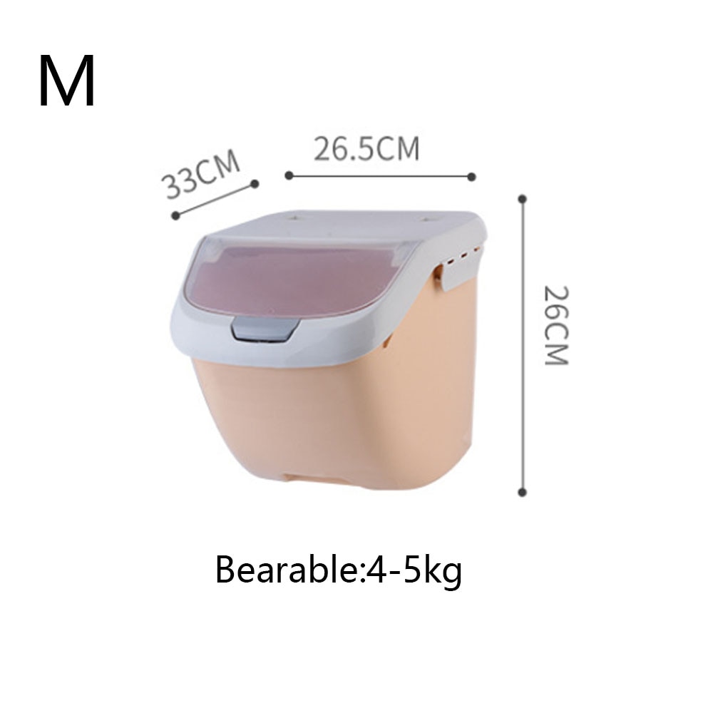 Kæledyr kat hundefoder beholder med remskive plast hundefoder foder opbevaring boks anti-oxidation frisk mad hund spand kæledyr produkter