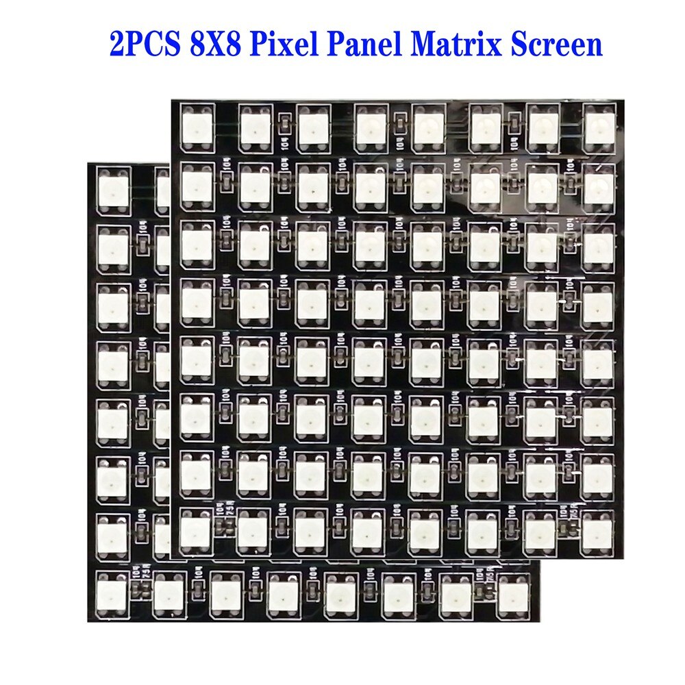 1~2PCS WS2812B 8X8 8x32 16x16 Pixel Panel Flexible Matrix Screen WS2812 IC RGB 5050 SMD Led Module Individually Addressable DC5V: WHITE