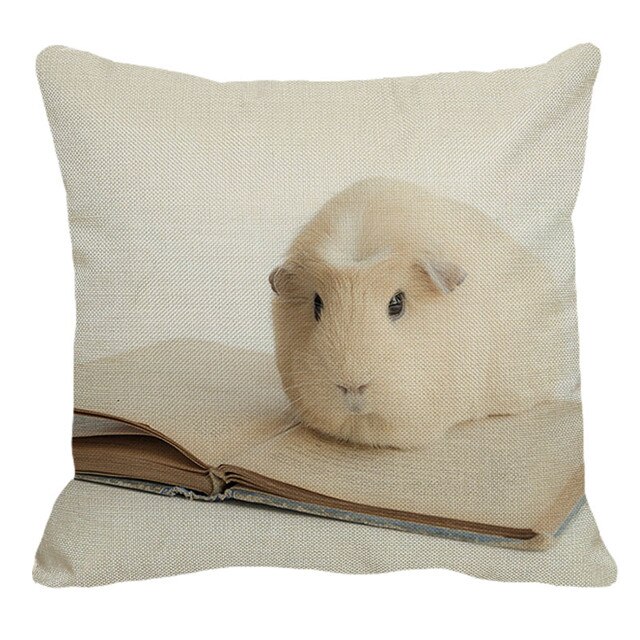 XUNYU świnka morska poszewka na pościel domowa sofa kwadratowa poszewka na poduszkę zwierząt wzór dekoracyjne poszewki na poduszki 45X45cm BZ214: 7