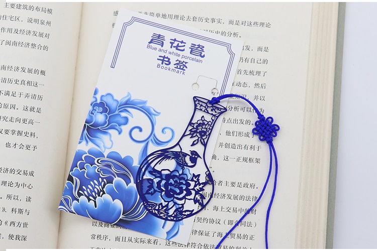 Metalen blauw en wit porselein chinese klassieke stijl paperclips grappige kawaii bladwijzer briefpapier markeerclip kinderen