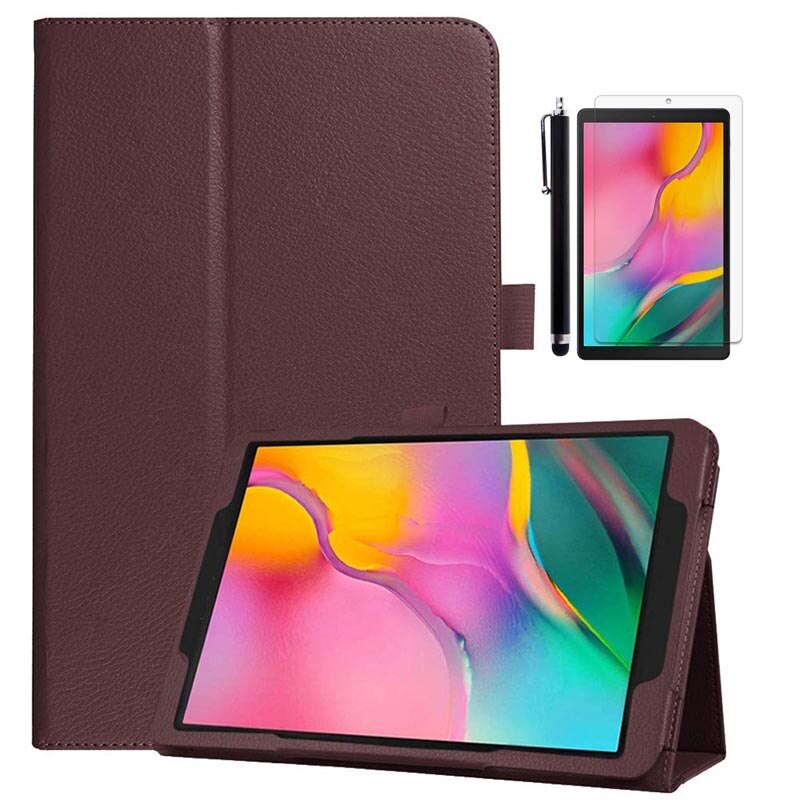 For Samsung Galaxy Tab A 10.1 Case PU Leather Magnetic Flip Cover For Samsung Galaxy Tab A 10.1'' SM-T510 / SM-T515 Tablet: Brown.3in1