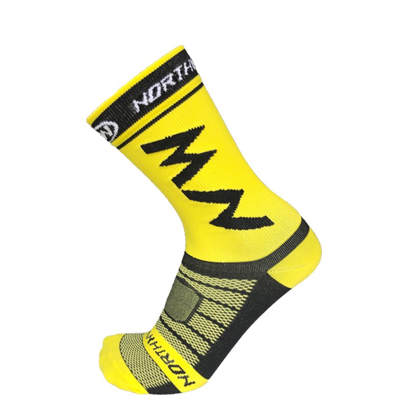 Men Sports Socks Riding Cycling Socks Running Sport Sock Summer Mountain Hiking Man Women Bike Socks Calcetines Ciclismo: 7 se NW Yellow