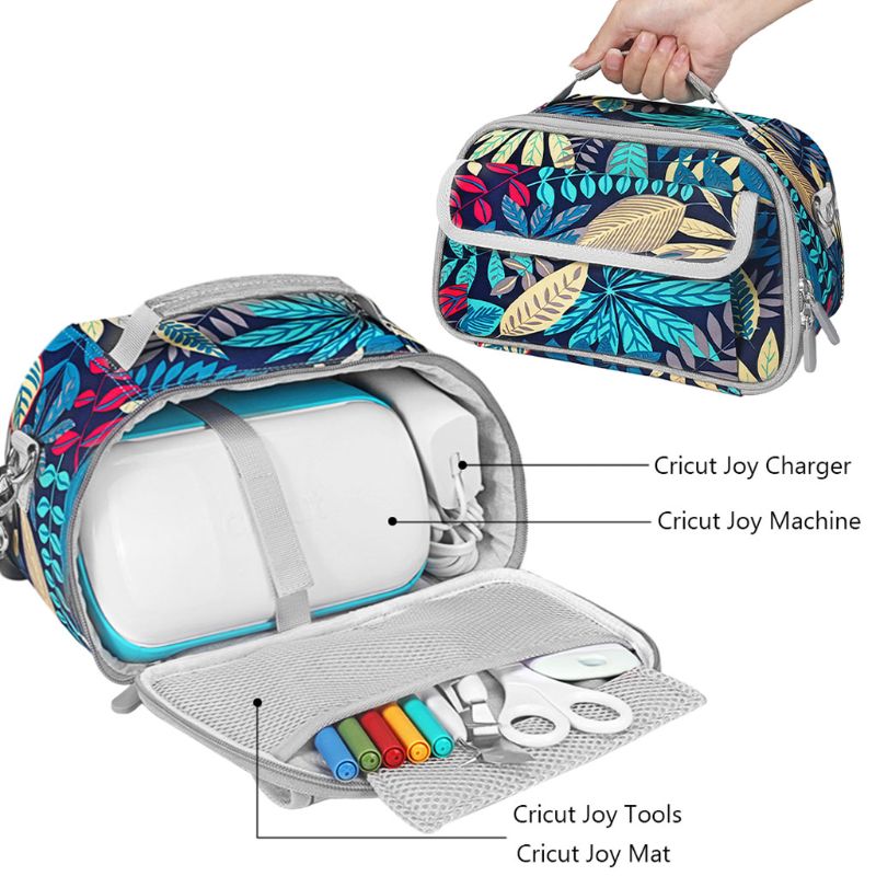 Travel Portable Handbags with Pockets Carrying Case Cover Storage Box Shulder Bag for Cricut Joy Machine and Accessories