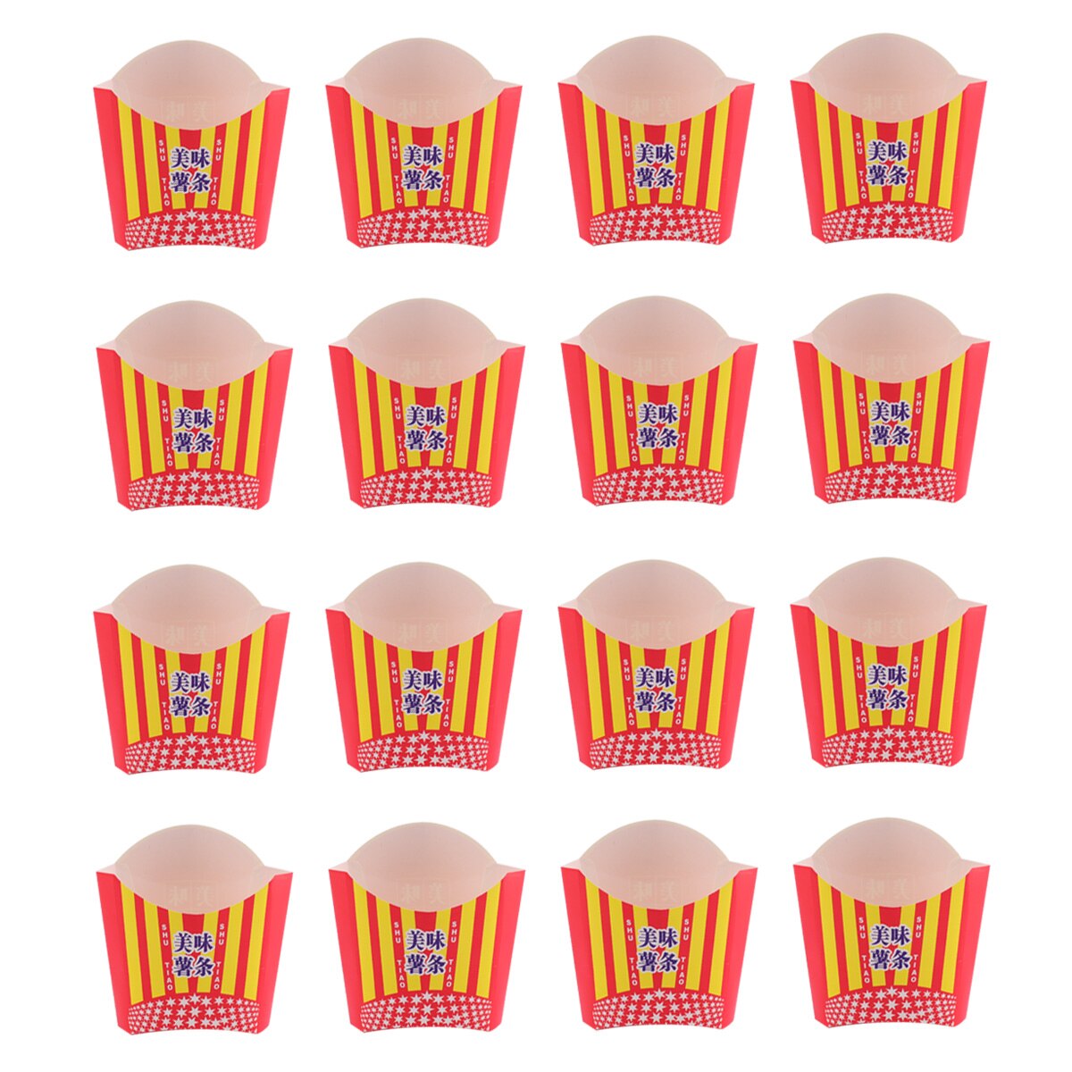 100 stk papirchips æske engangs pommes frites holder bærbar snack mad æske snack emballage forsyninger til hjemmebutik: Stjerne