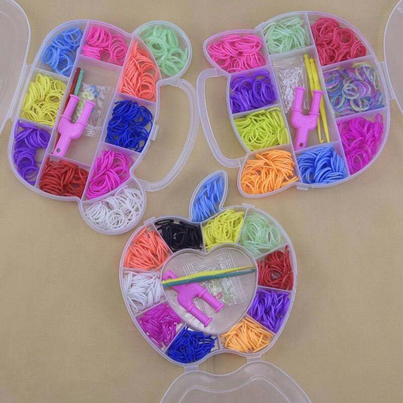 DIY Multi-function Rainbow Like Rubber Band Weaving Colorful Bracelets Loom Bands For Children