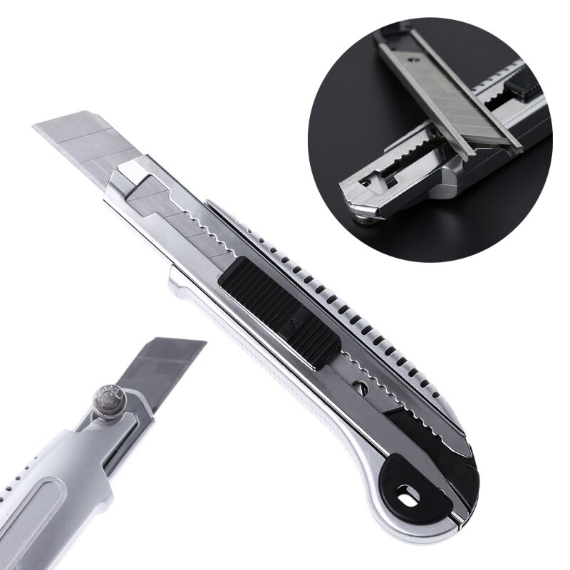 Stainless Steel Wall Paper Cutting Utility Knife Cutter Razor Blade Retractable 62KB