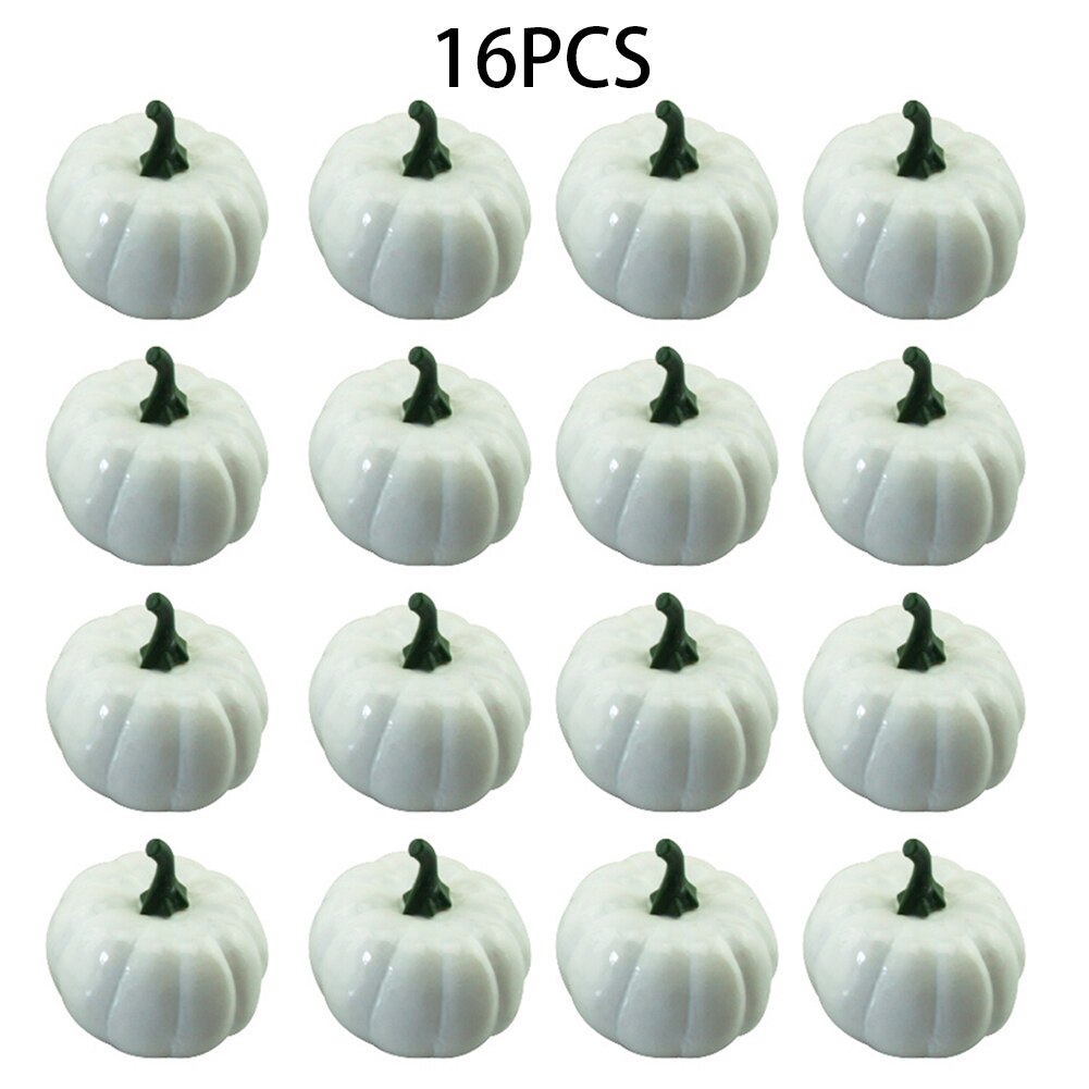 16Pcs Simulation Bubble Small White Pumpkin Foam Mini DIY Artificial Handwork Halloween Decor Car Interior Decoration 5.6*6.5