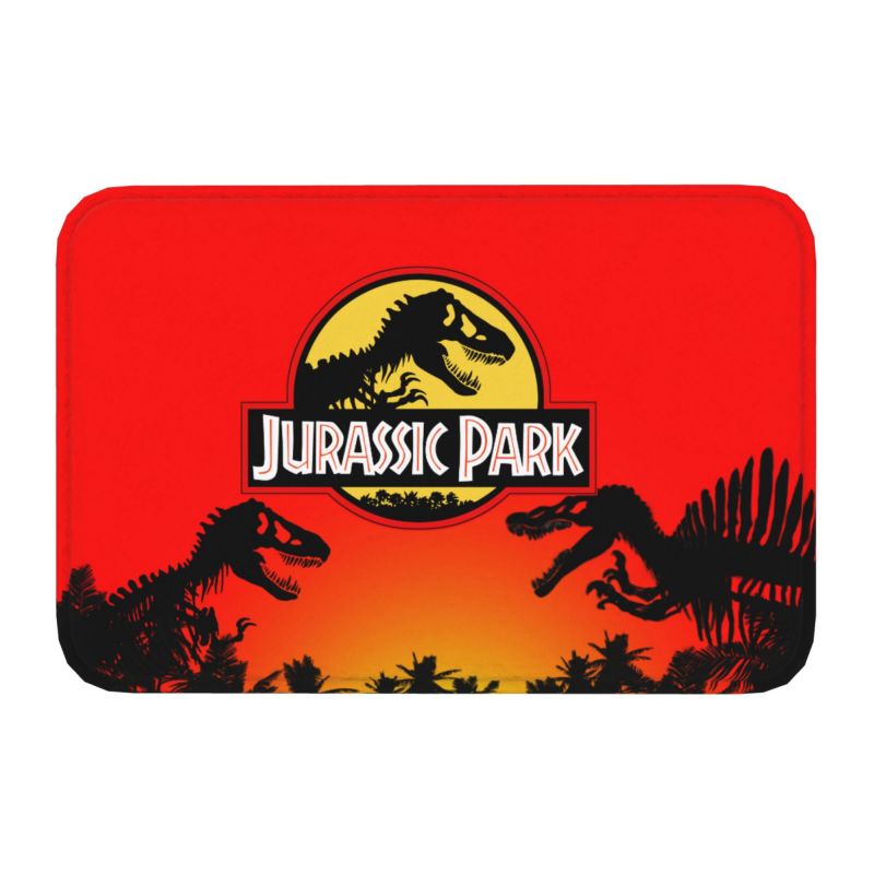 Jurassic Park Dinosaur Print Front Door Floor Entrance Mats Indoor Kitchen Bath Doormat Bedroom Carpet Rug: Orange