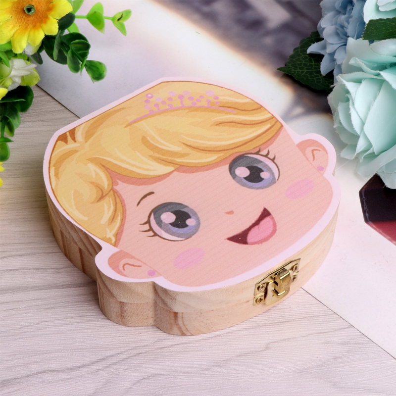 Tandendoos organizer voor kinderen, baby, melktanden, houten opbergdoos voor jongen en meisje