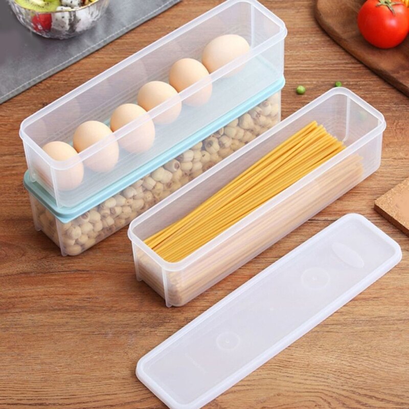 Boîte de rangement translucide pour nouilles, étanche à l&#39;humidité, boîte à Spaghetti hermétique avec couvercle en plastique transparent pour aliments et fruits