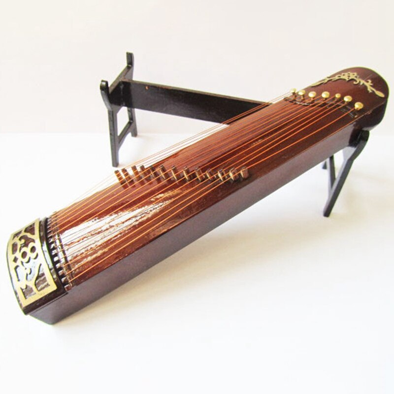 Mini Guzheng Model Chinese Traditional Zither Musical Instrument Collection Decorative Ornaments Model With Case Stand