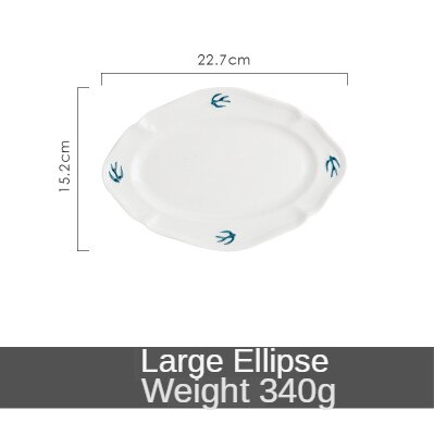 6/8/9 tommer keramiske middagstallerkener i japansk stil relief sluge desserttallerken kagefad restaurant husholdnings køkkenudstyr: Stor ellipse