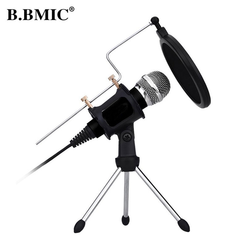 Wired Desktop Microphone Singing Broadcasting Condenser Microphone: Default Title