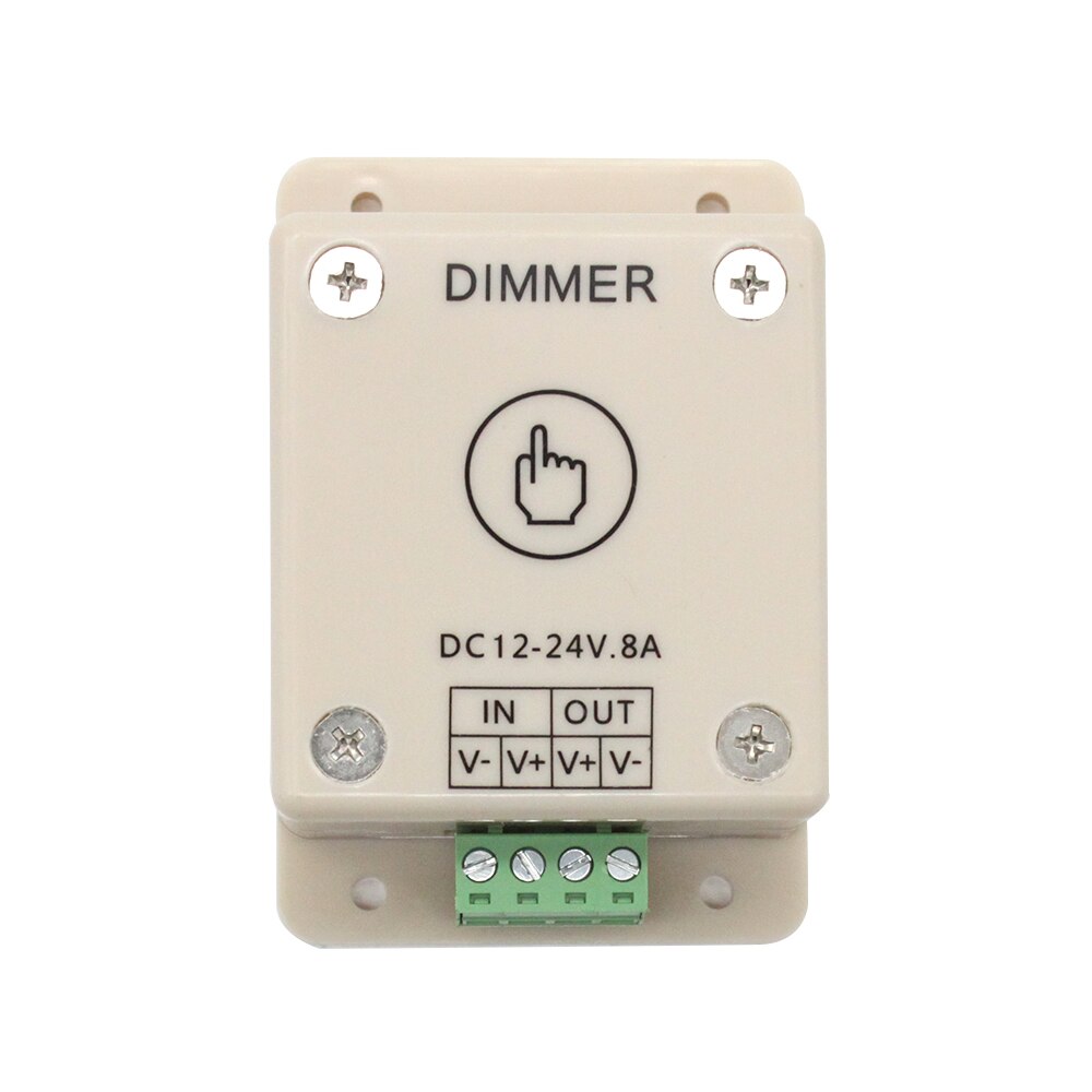 LED Dimmer Touch Switch 12v-24v 8A PWM Digital Dimming Controller for single color LED Strip Light Brightness On/Off