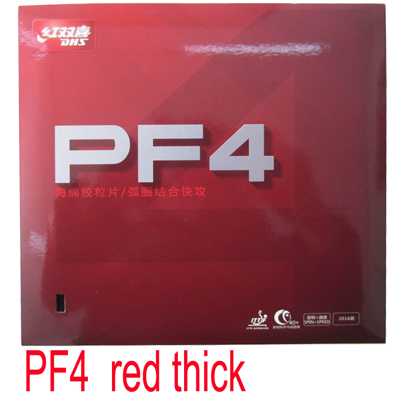 Original DHS PF4 Table Tennis Rubber dhs table tennis racket racquet sports simple hurricane 3 for training pingpong rubber: red thick