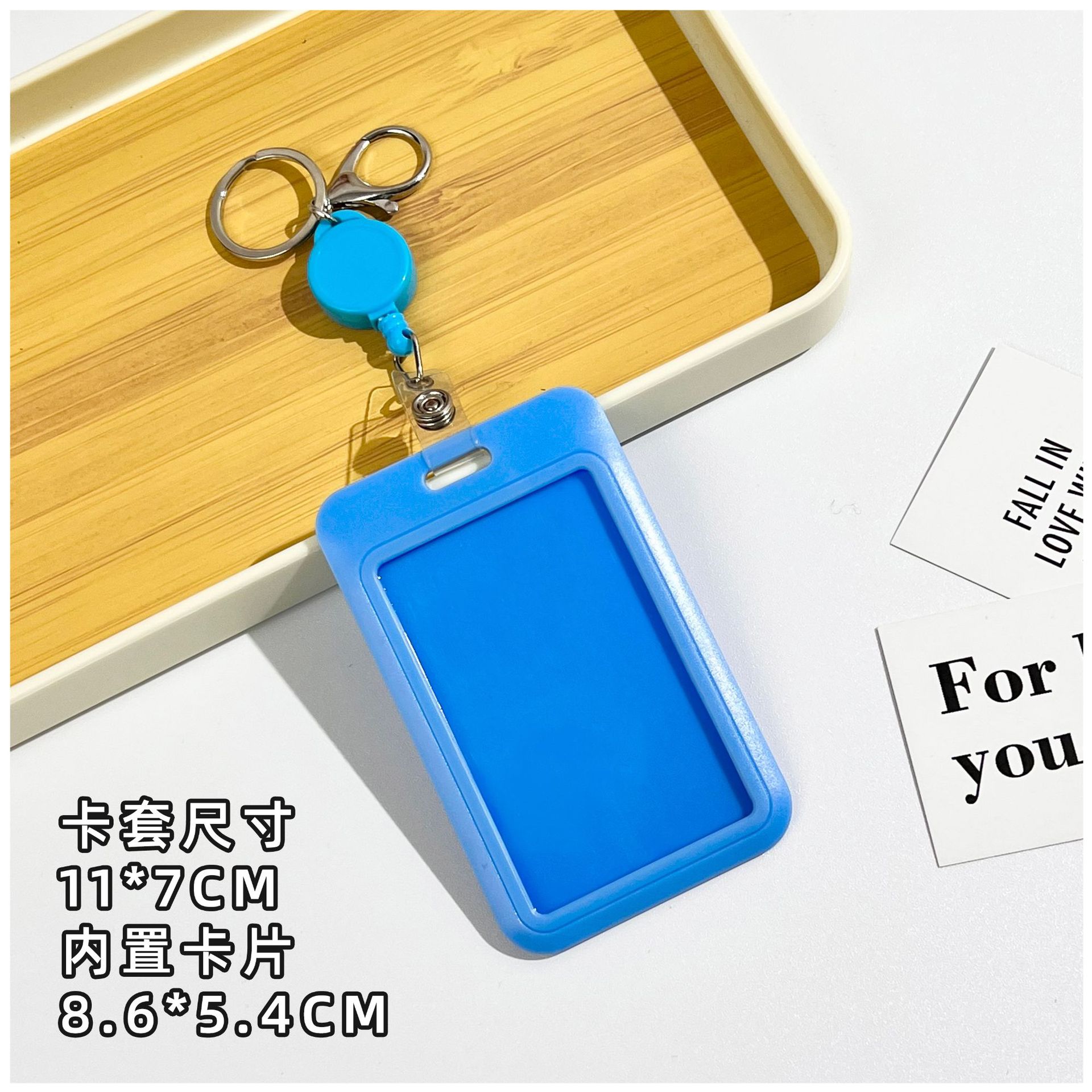 Suporte de crachá de identificação com carretel de crachá porta-cartão retrátil chaveiro nome crachá clipe de manga de cartão de identificação: Preto