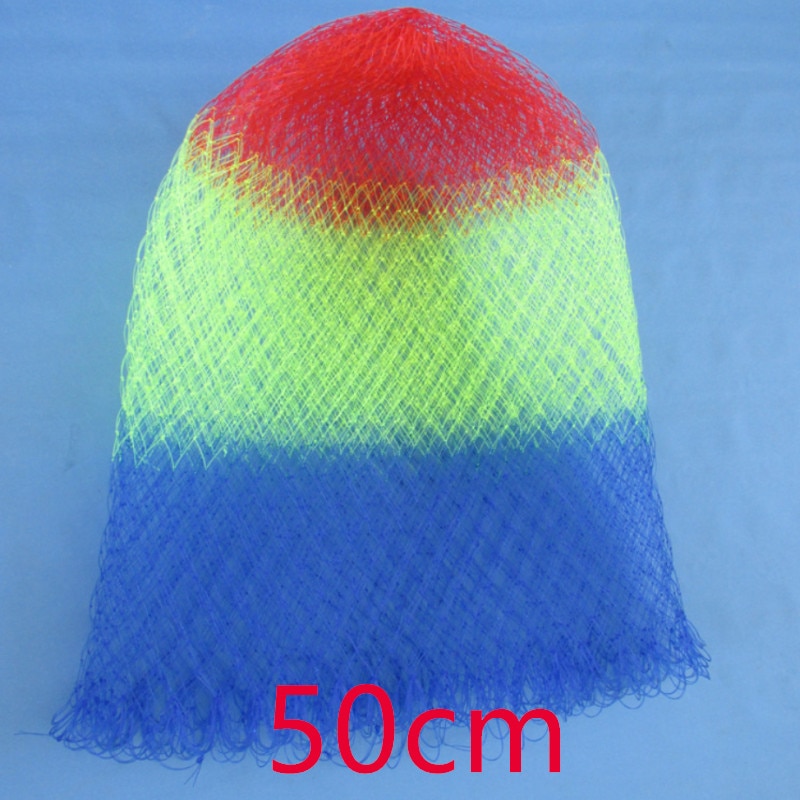 3 Sizes Nylon Fishing Nets Collapsible Fishing Tools Rhombus Mesh Hole Depth Folding Nylon Landing Dip Net: 50 cm