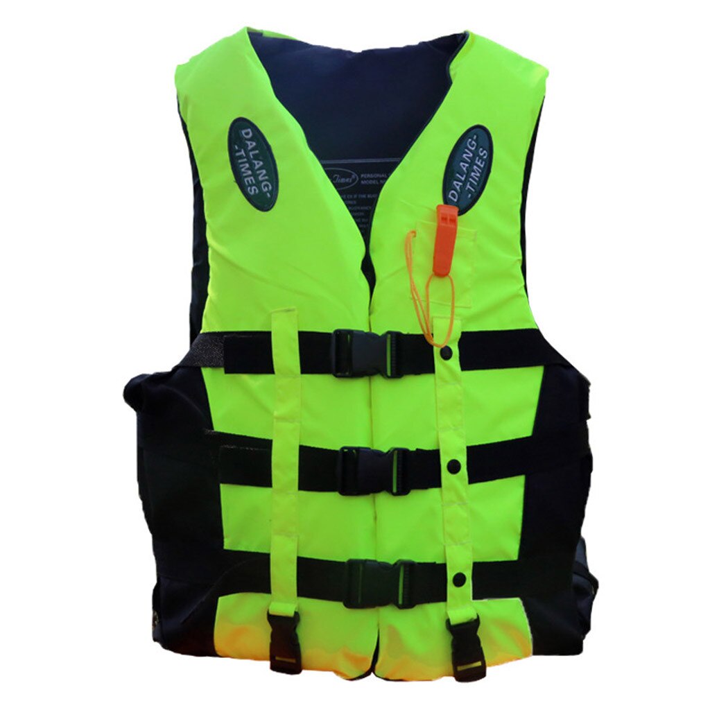 Adults Life Jacket Aid Vest Kayak Ski Buoyancy Fishing Boat Watersport Oxford Adults Life Jacket Aid Vest For Surfing Swimming: Green  / XXXL