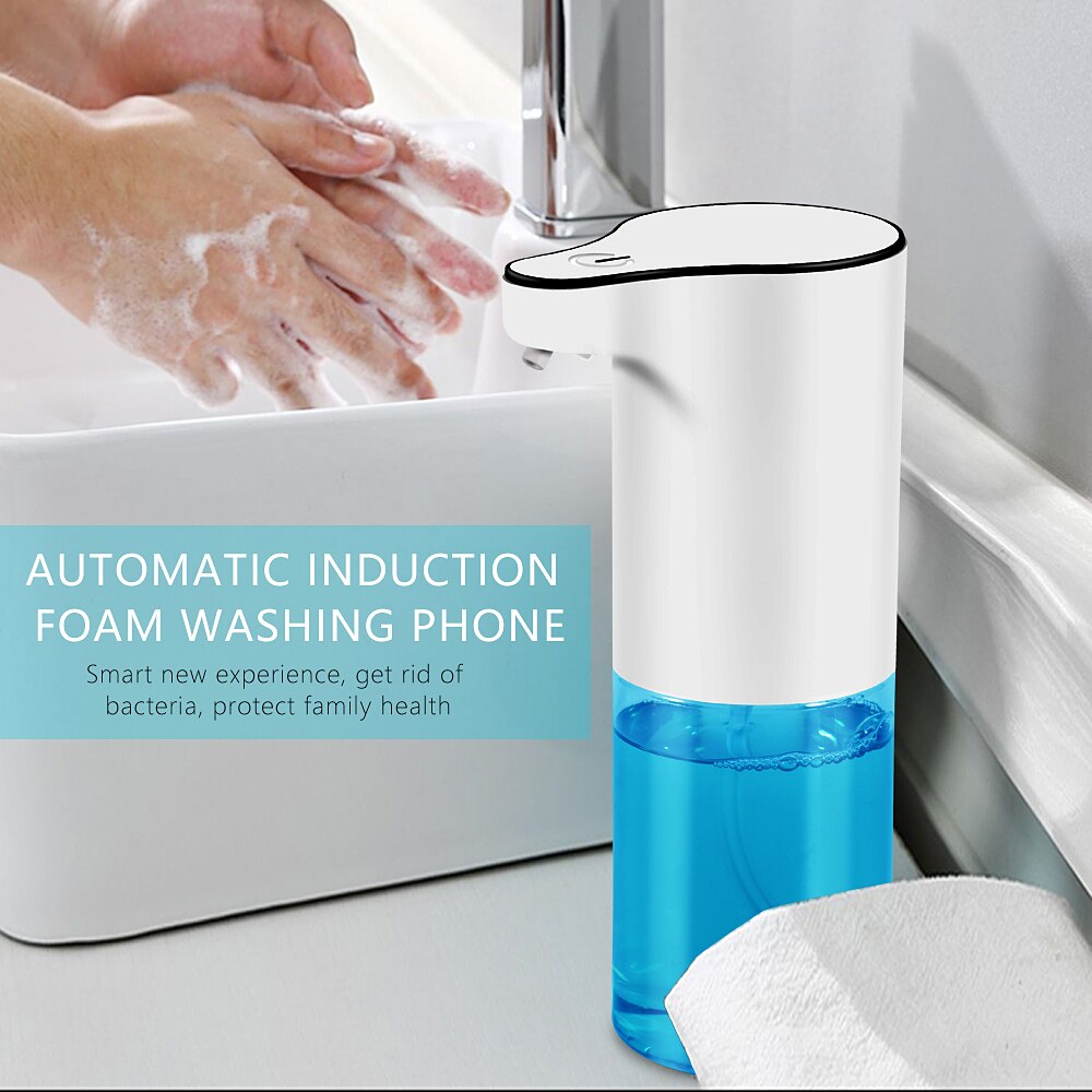 350ml/12oz Automatic Soap Dispenser, Disposable Foam Soap Dispenser Hands-free Automatic Foam Soap Dispenser to Kitchen Bathroom