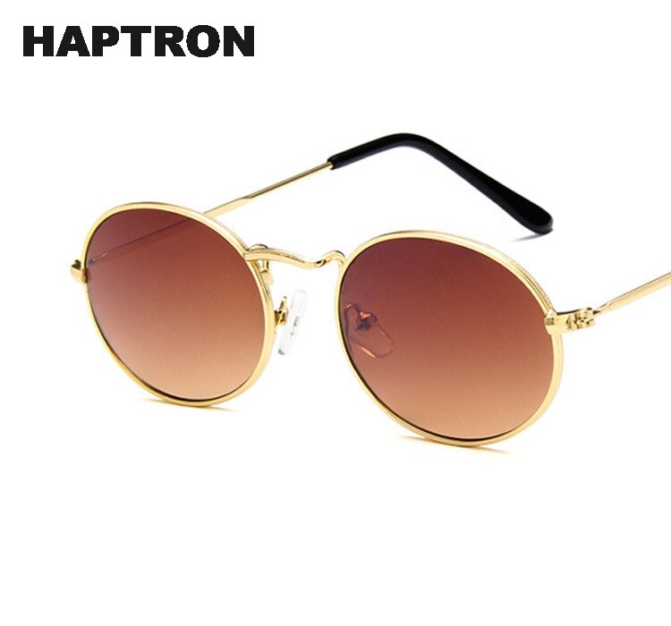 Haptron retro ovale solbriller kvinder luksusmærke vintage lille sort rød gul mænd nuancer solbriller oculos  uv400