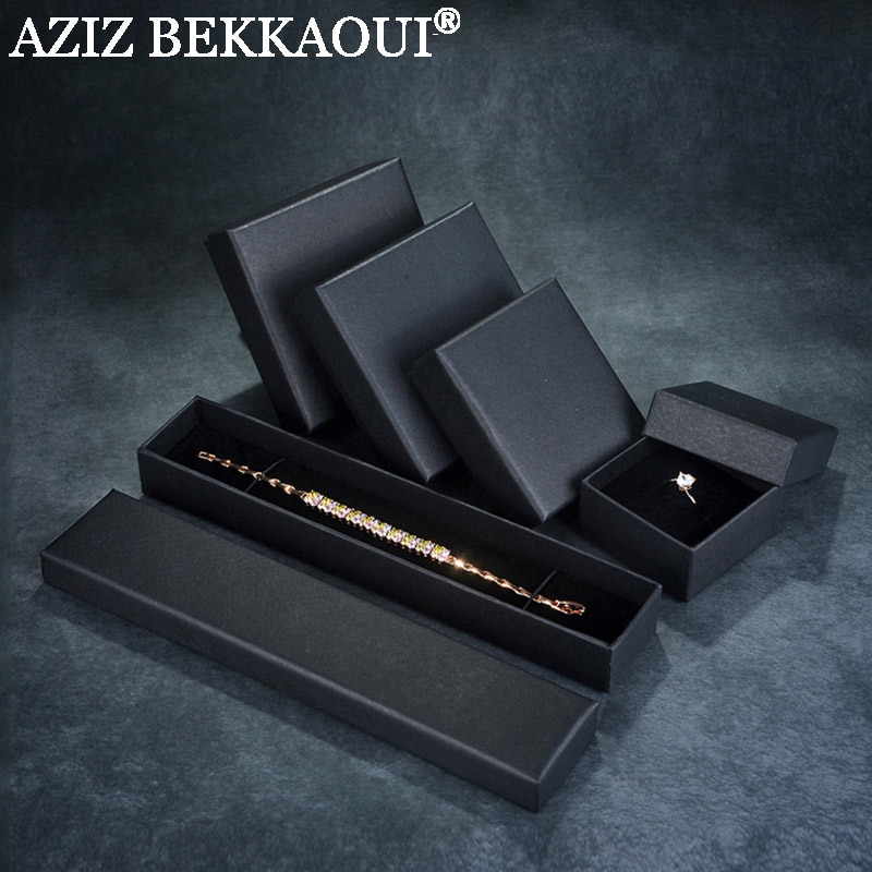 Mode-sieraden Verpakking Dozen Voor Armband Oorbel Ring Ketting Cool Zwarte Geschenkdoos Sieraden Dozen Mode Verpakking