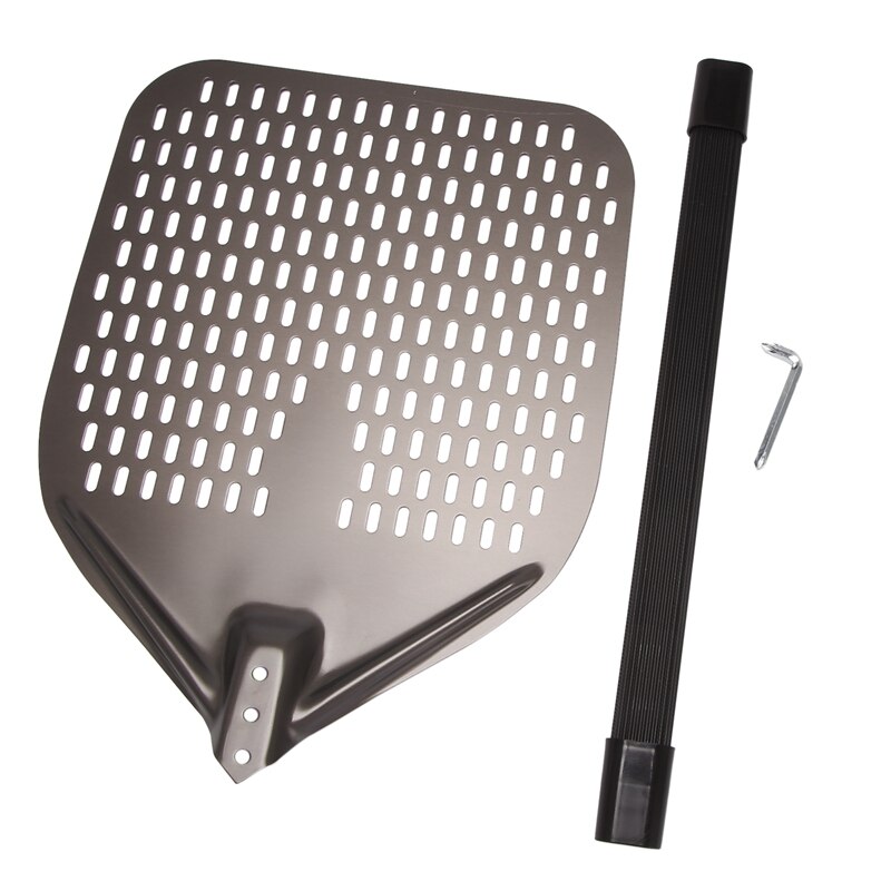 QSCTYG Pizza Peel 14/12 Inch Geperforeerde Pizza Peel Rechthoekige Pizza Schep Aluminium Harde Coating Pizza Peel Paddle Korte Pizza Tool 316 (Kleur: 12 Pizza Peel