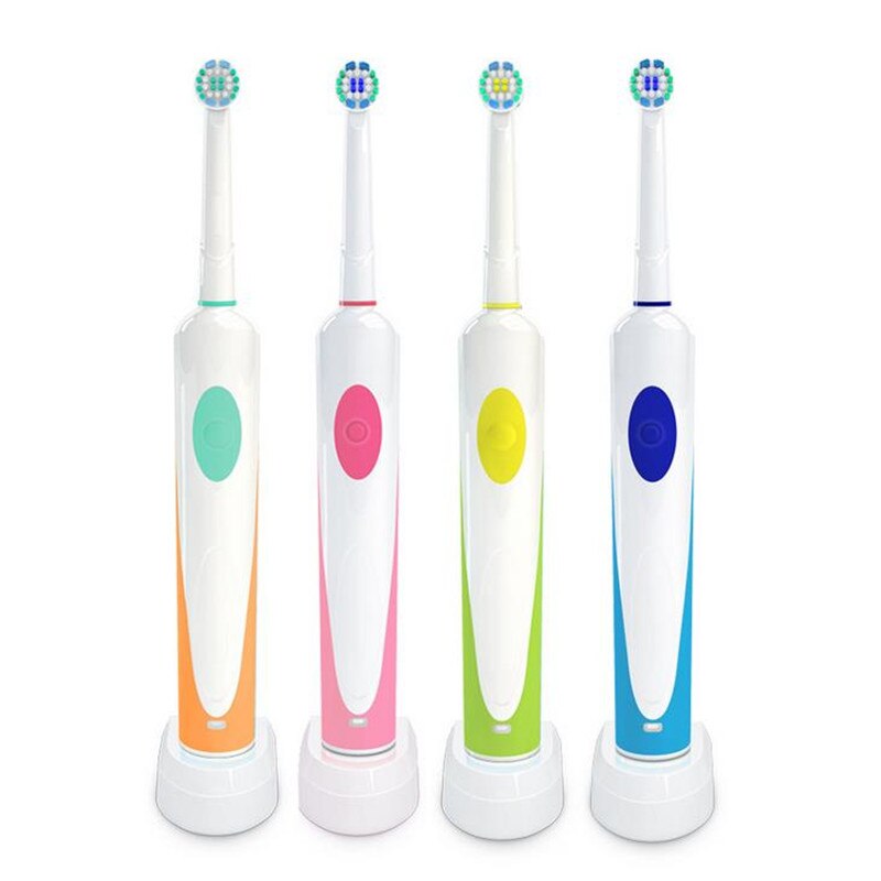 Electric Toothbrush Rechargeable Rotating With 2 Rotary Replacement Brush Head Teeth Whitening Deep Cleaning 20#814