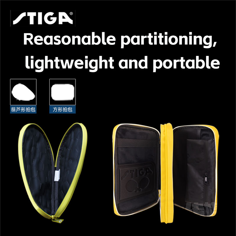 Stiga-Sac de raquette de tennis de table étanche, boîte de ping-pong de forme carrée, sac de raquette de sport portable