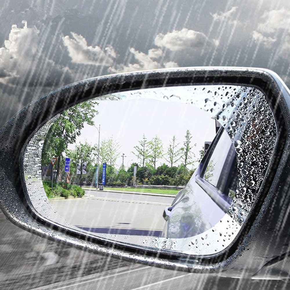 2 stk bil bakspejl regnfilm sidevindue hd-drev bakspejl fuld skærm anti tåge nano vandtæt klistermærke tilbehør