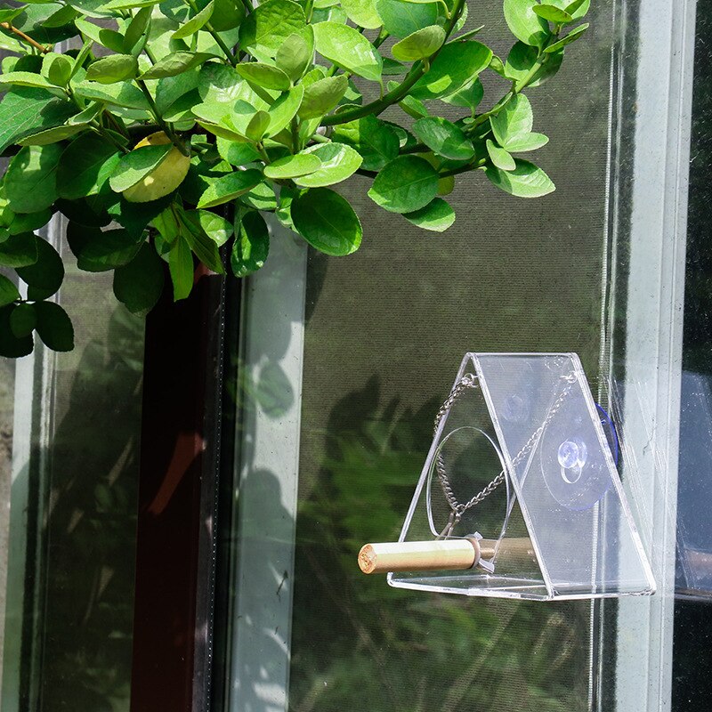 Bird Feeder Transparent Window Viewing Bird Feeders Tray Birdhouse Pet Water Feeder Suction Cup Mount House Type Feeder