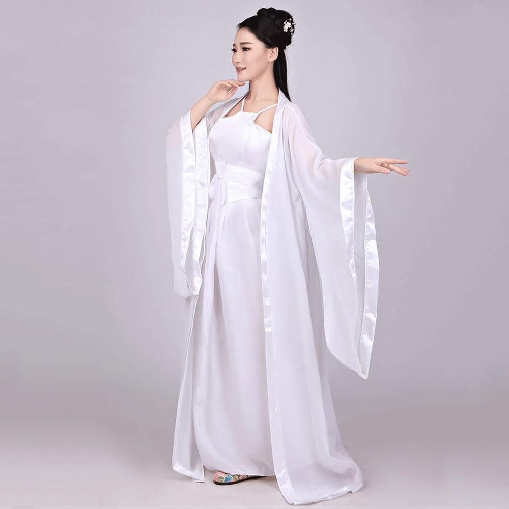 Female Chinese Folk Dance Fairy Dress Green White Stage Costumes Man Hanfu Woman Traditional Chinese Clothing