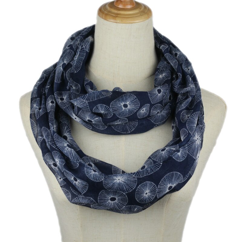 Women printed Ring Scarf Infinity Loop Neckerchief Echarpe Foulard Femme snood spring summer autumn