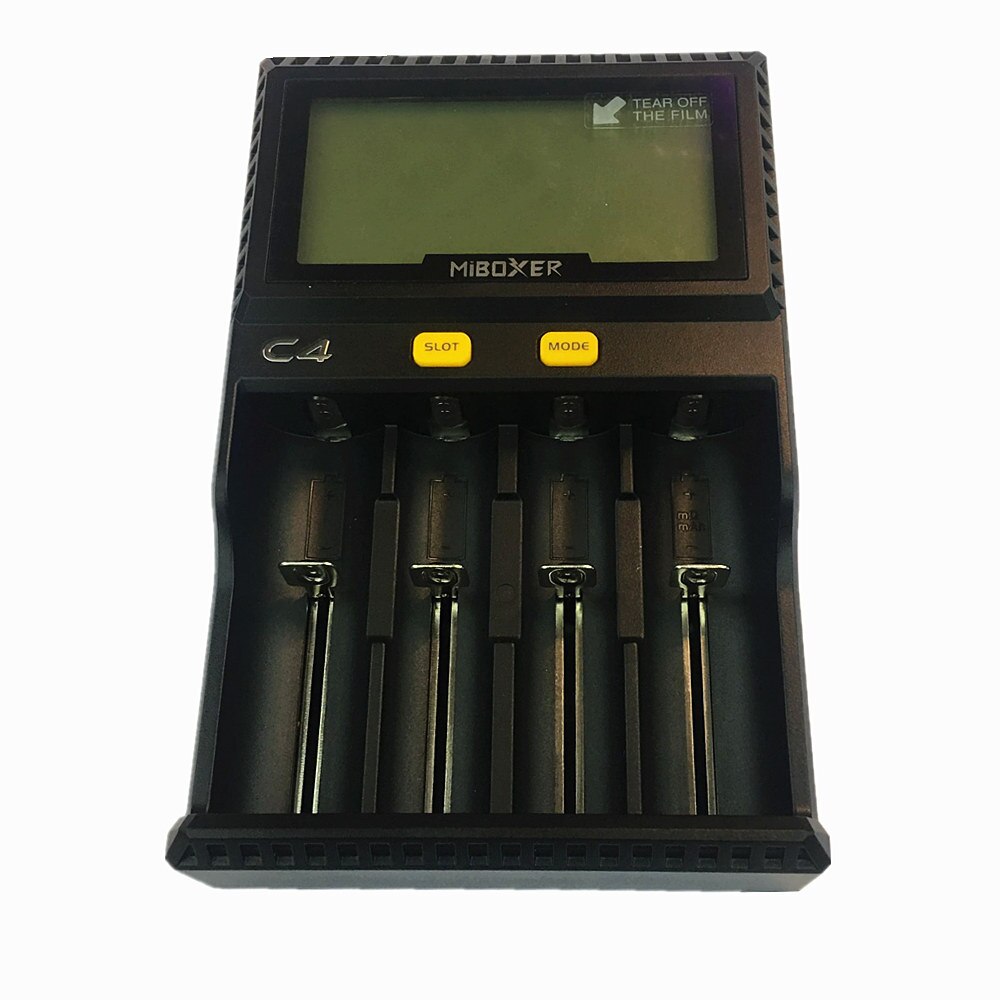 Original Miboxer C4 LCD Smart Battery Charger for Li-ion IMR INR ICR LiFePO4 18650 14500 26650 AAA Batteries 100-800 mAh