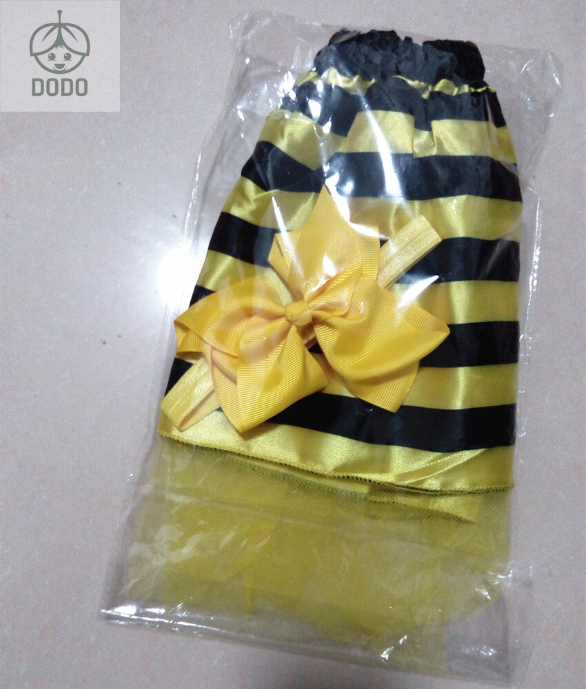 Disfraz de abeja de miel para niñas, conjunto de falda + diadema, traje de escenario para actuaciones, ropa de , novedad, 2 uds.
