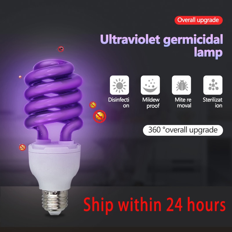 Quartz Glass Lamp Tube Household UV Straight/Spiral Black Energy Saving Ultraviolet Disinfection Sterilization Lamp