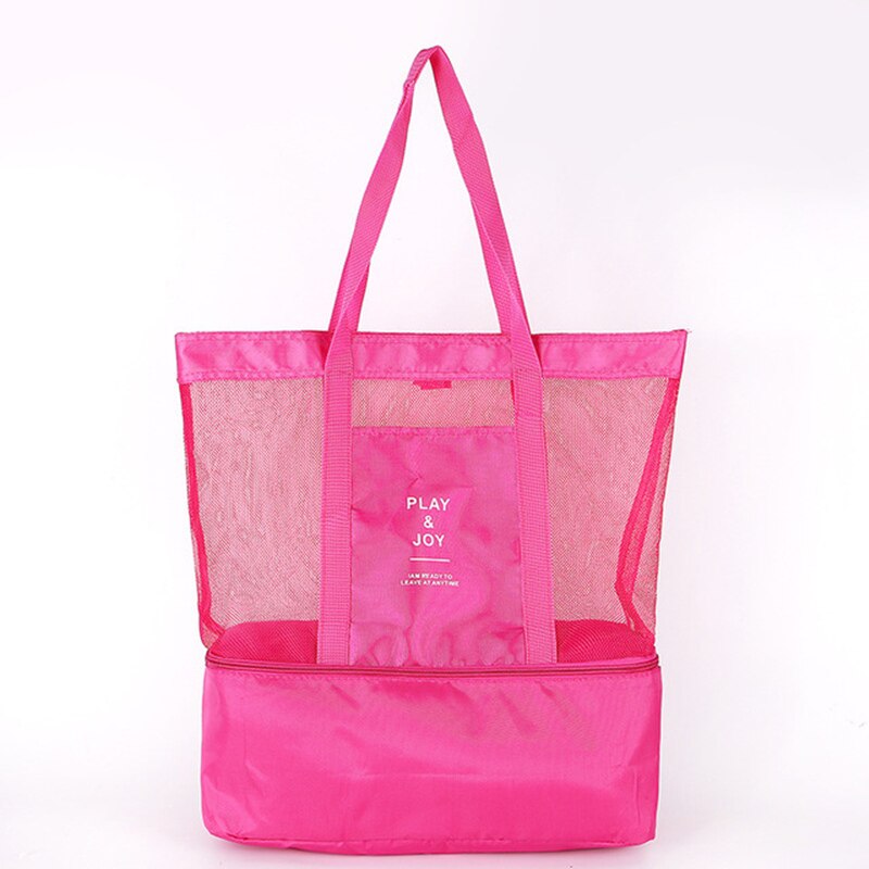 Bolsa enfriadora doble para pícnic, bolso multifunción para pañales de bebé, botellas, organizador de alimentos, bolsa de hielo portátil, Enfriador de alimentos y cerveza: Rose red