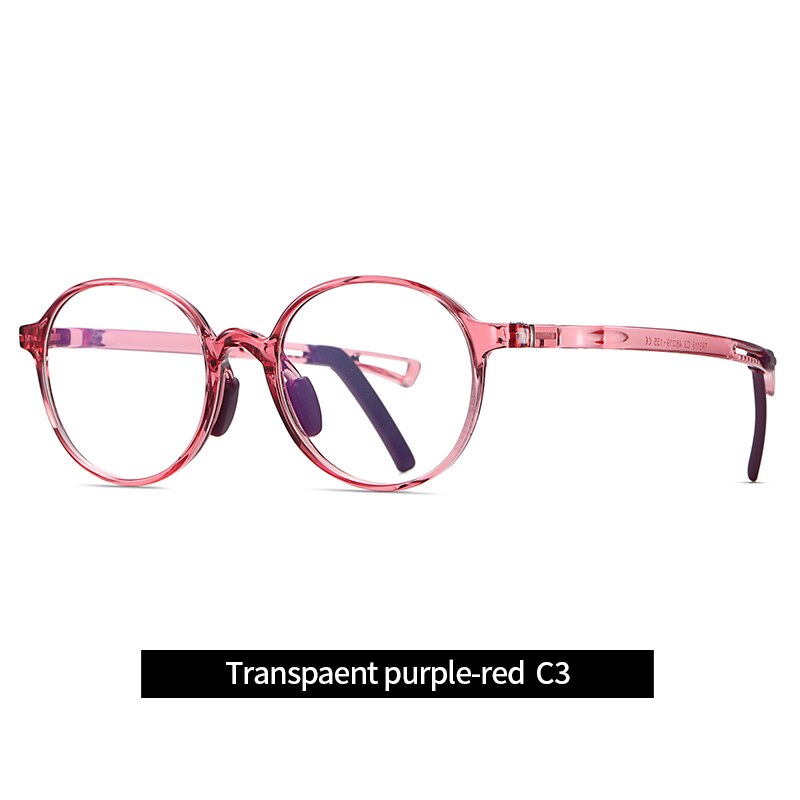 Round Anti Blue Light Kids Glasses Children Boy Computer Optical Frame Reflective Blocking Eyeglass Girls UV400 Filter TR90: Purple